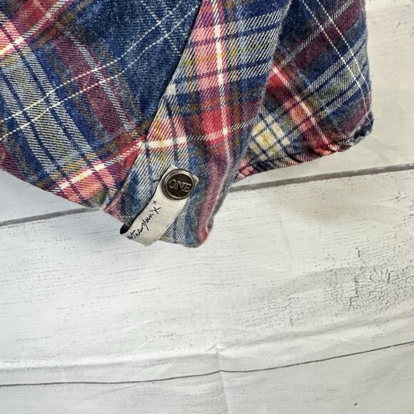 One Teaspoon Womens size Medium Vintage Check Romy Top Plaid Blue - Picture 9 of 10